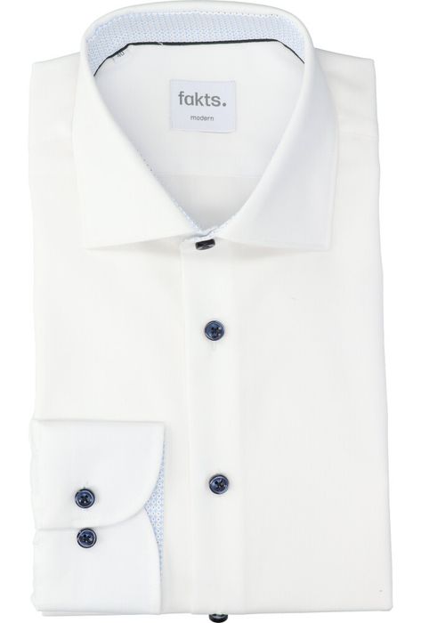 Wit katoenen hemd (comfort fit) met lange mouwen Fakts
