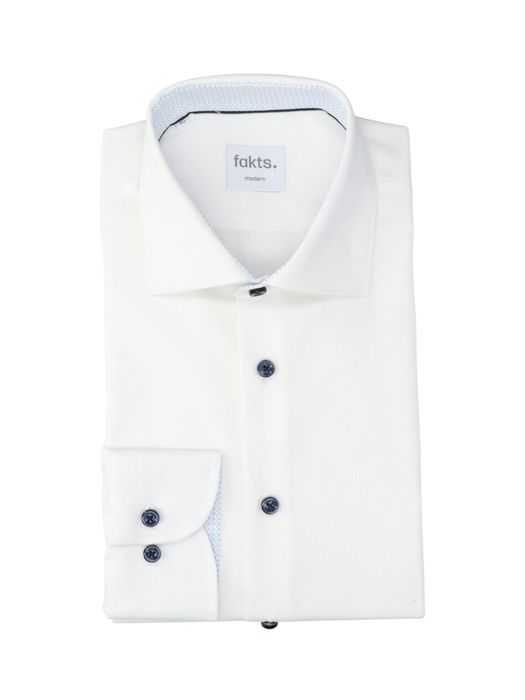 Wit katoenen hemd (modern fit) met lange mouwen Fakts