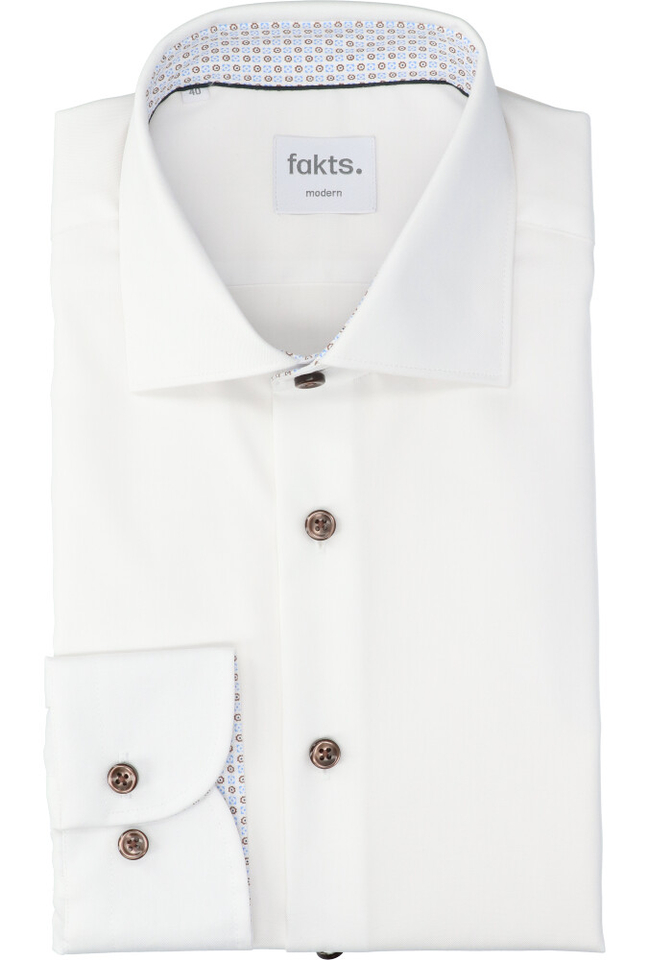 Wit katoenen hemd (comfort fit) met lange mouwen Fakts