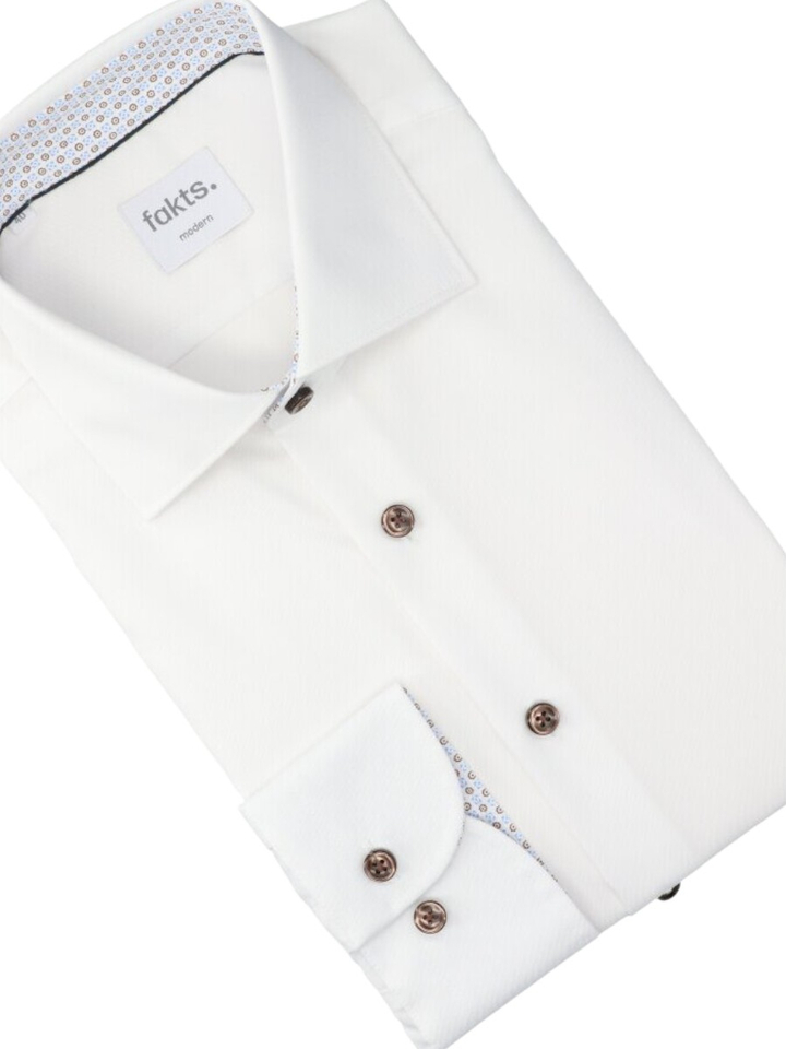 Wit katoenen hemd (comfort fit) met lange mouwen Fakts