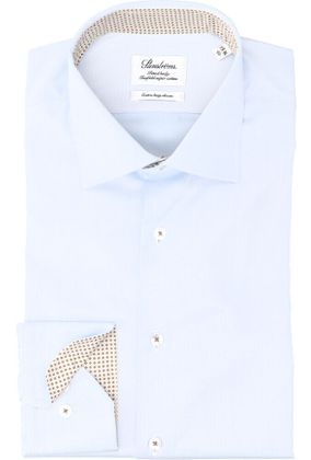 Stenströms Blauw katoenen hemd ( regular fit) met extra lange mouwen
