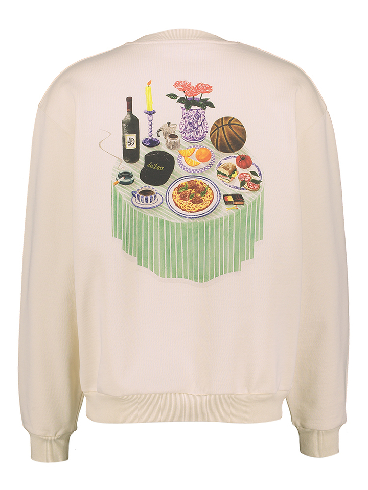 Ecru sweater met opdruk Les Deux 