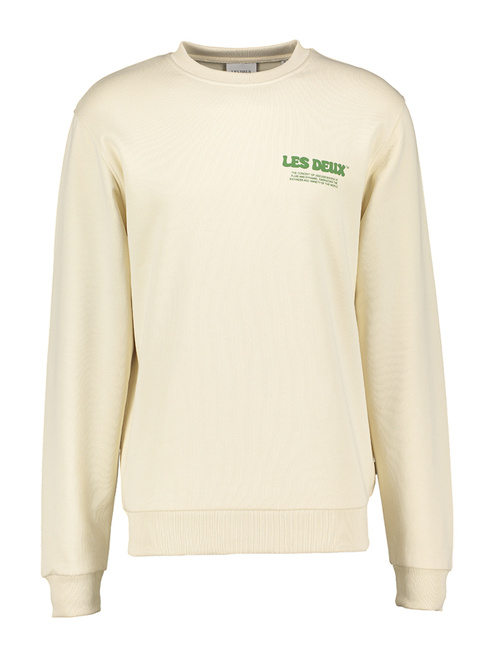 Beige trui met groene opdruk Les Deux