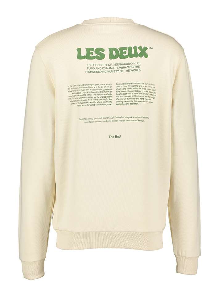 Beige trui met groene opdruk Les Deux