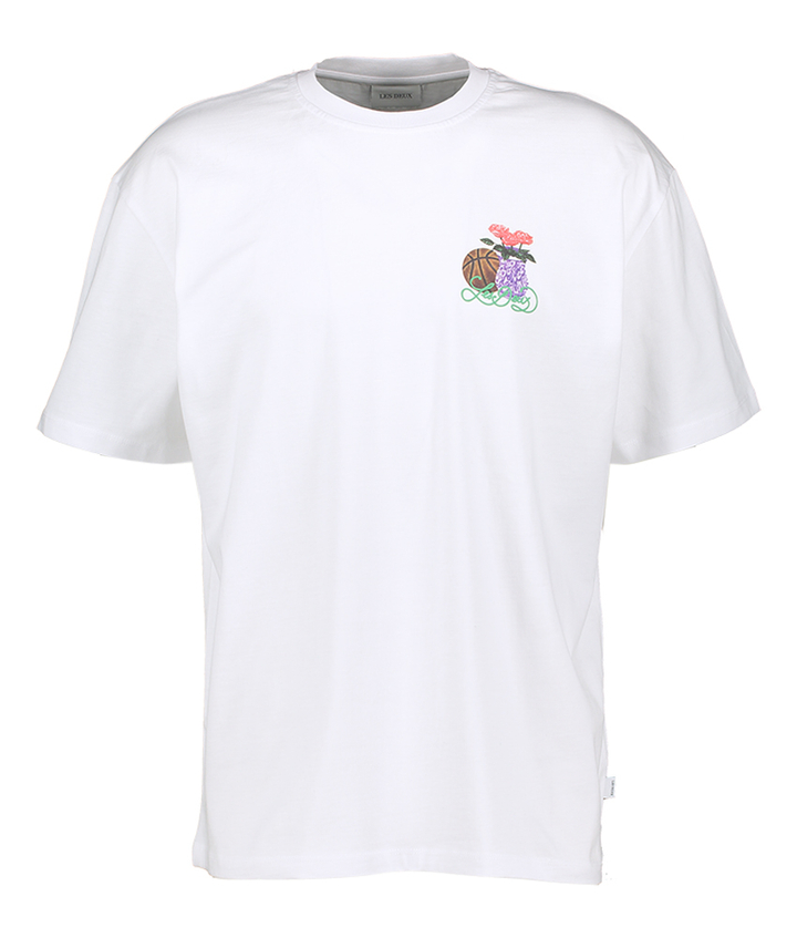 Witte T-shirt met opdruk achteraan Les Deux 
