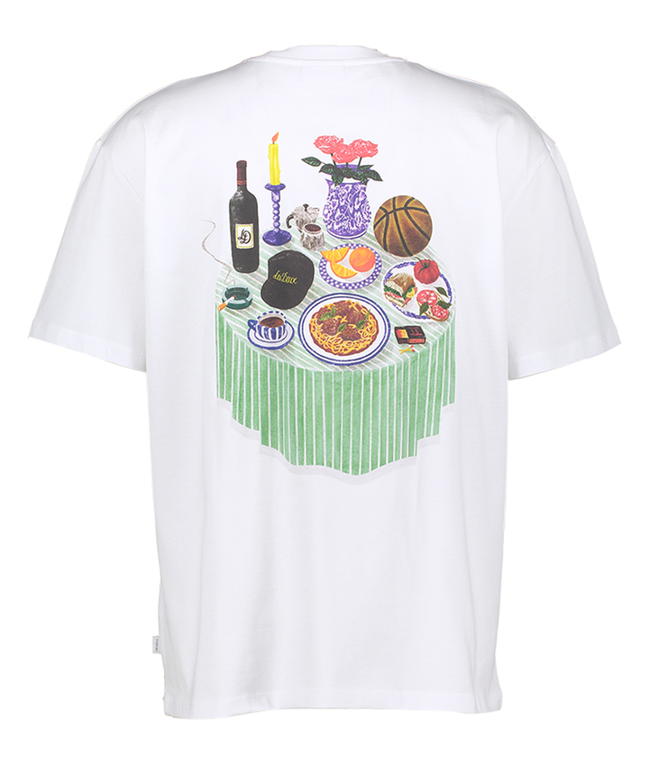 Witte T-shirt met opdruk achteraan Les Deux 