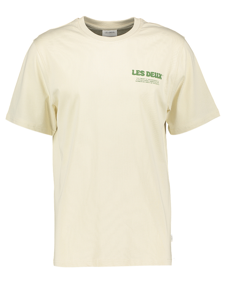 Beige t-shirt groene opdruk Les Deux
