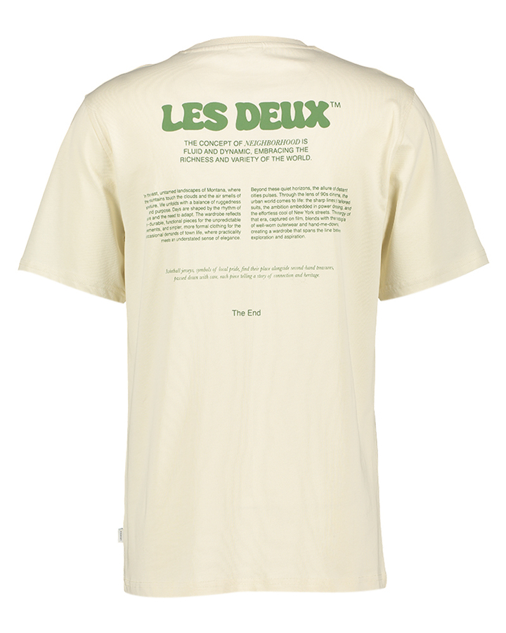 Beige t-shirt groene opdruk Les Deux