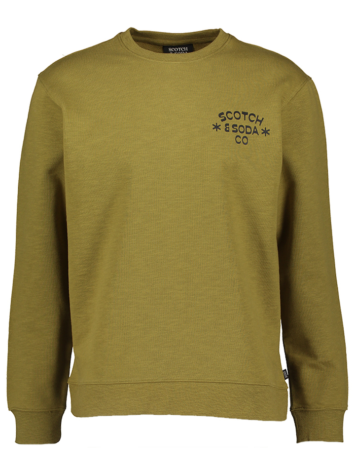 Groene sweater met logo print Scotch & Soda