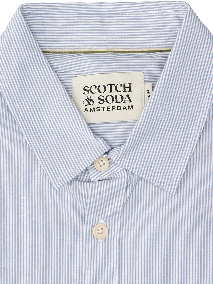 Wit katoenen hemd (regular fit) met strepen en lange mouwen Scotch&Soda