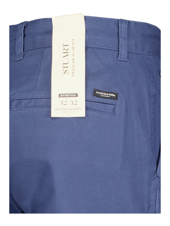 Blauwe regular slim fit chino Scotch&Soda 
