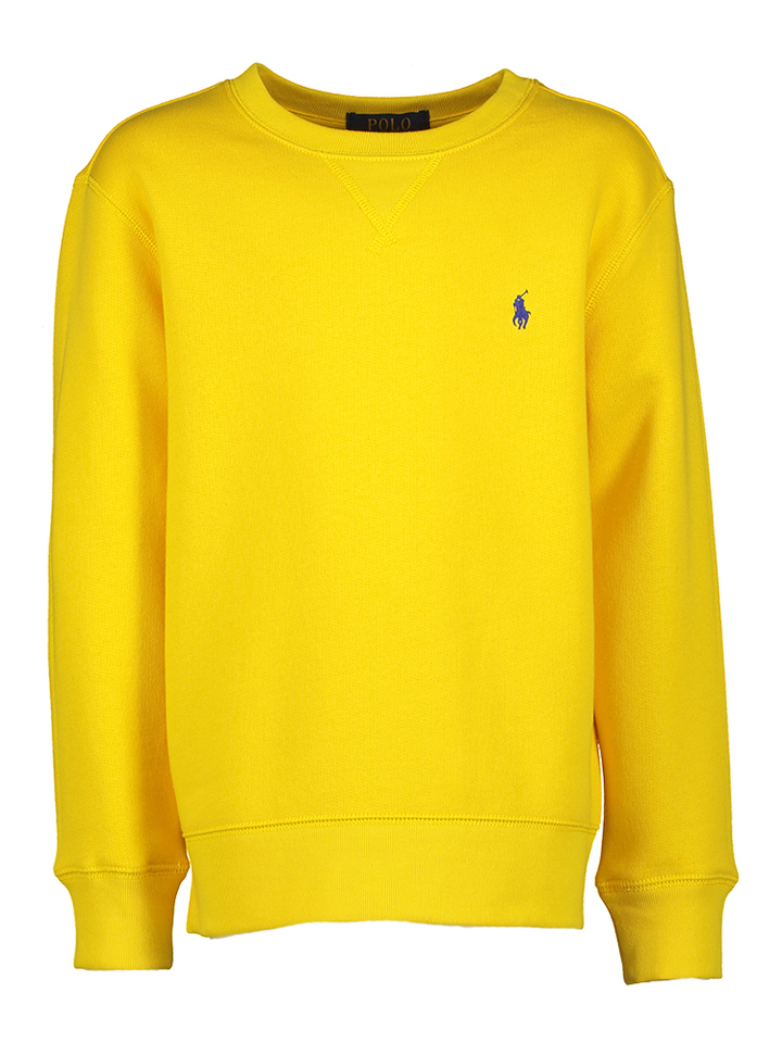 Gele sweater met blauw merklogo Ralph Lauren