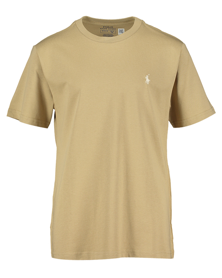 Beige katoenen t-shirt met merklogo Ralph Lauren 