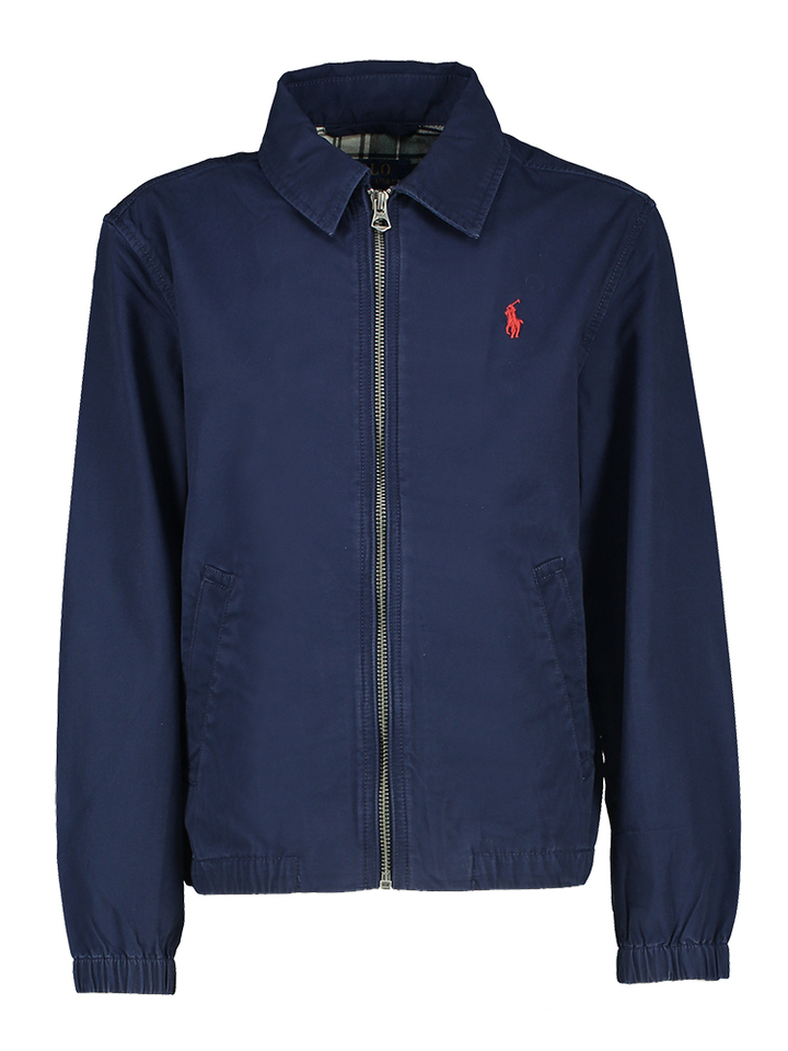 Donkerblauwe vest met rood merklogo Ralph Lauren