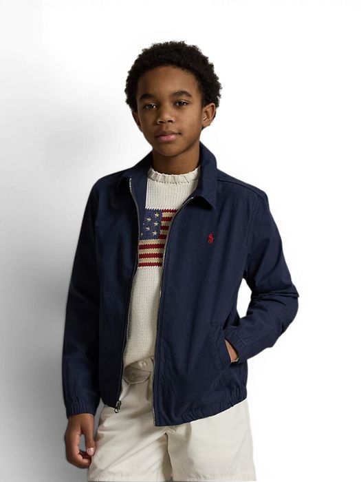 Donkerblauwe vest met rood merklogo Ralph Lauren