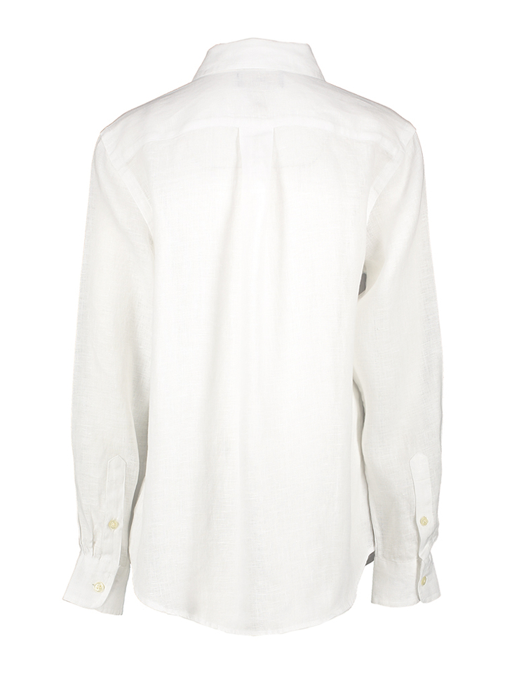 Wit linen hemd met lange mouwen Ralph Lauren