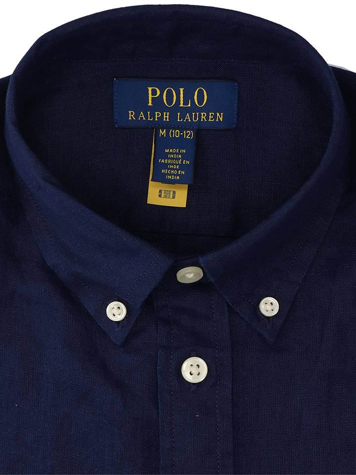 Newort navy linnen hemd Ralph Lauren 