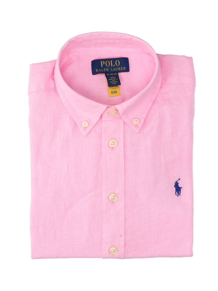 Carmel pink hemd in linnen Ralph Lauren 