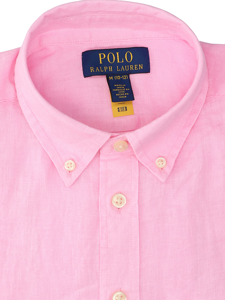 Carmel pink hemd in linnen Ralph Lauren 