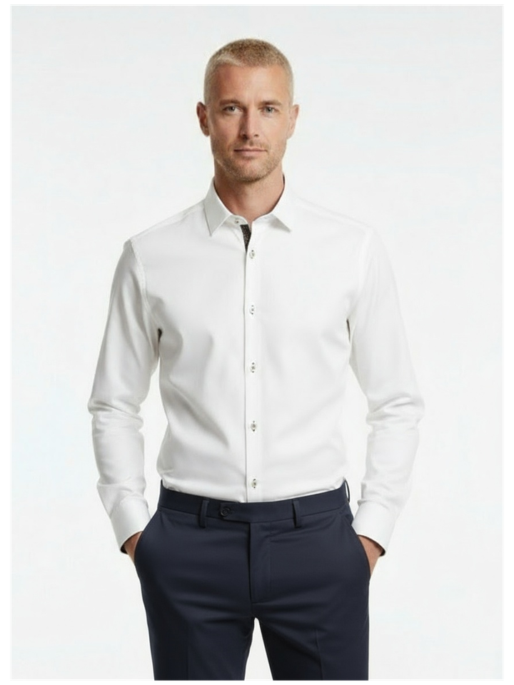 Creme kleurig katoenen hemd (regular fit) Stenstroms