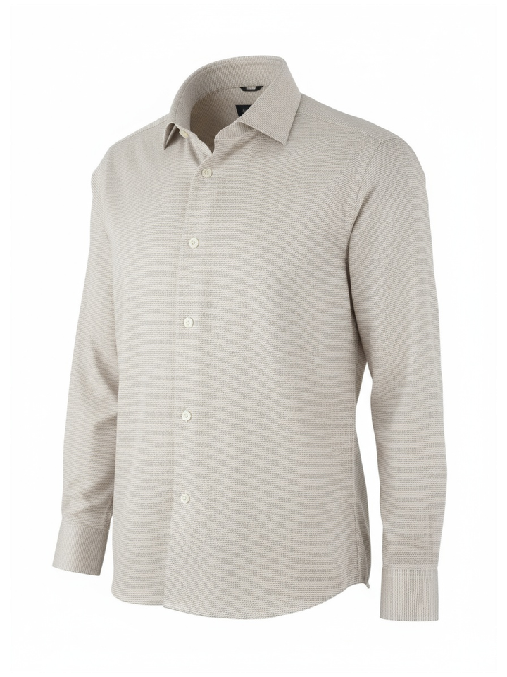 Wit katoenen hemd met fijne print Stenstroms