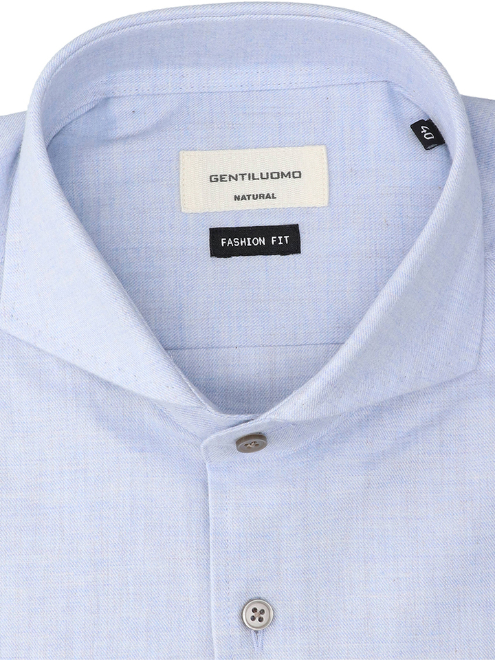 Lichtblauw katoenen hemd (regular fit) met lange mouwen Gentiluomo