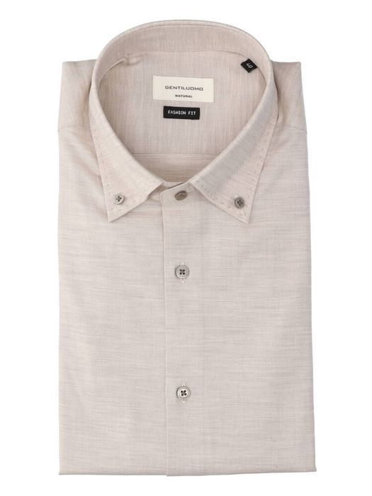 Tiber sand katoenen hemd (regular fit) met lange mouwen Gentiluomo