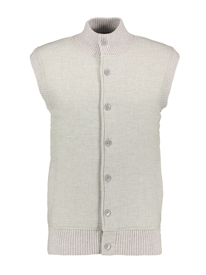 Lichtgrijze mouwloze gilet met knopen Gentiluomo