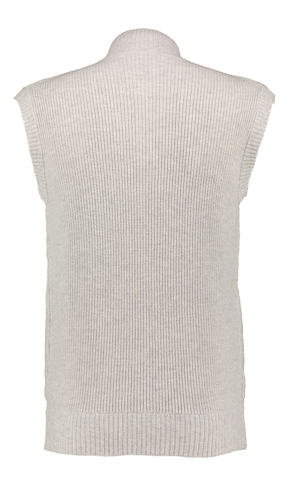 Lichtgrijze mouwloze gilet met knopen Gentiluomo
