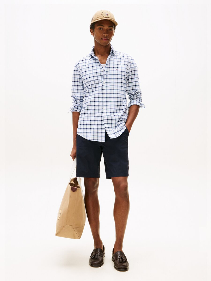 Blauw geruit katoenen hemd Tommy Hilfiger 