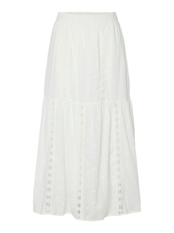 Witte lange rok in broderie met elastieki Yasthia Y.A.S 