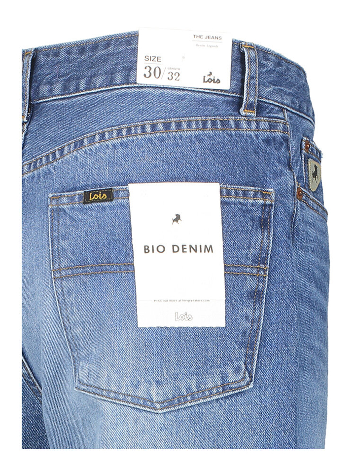 Blauwe dad fit jeans met hoge taille Dana Lois 