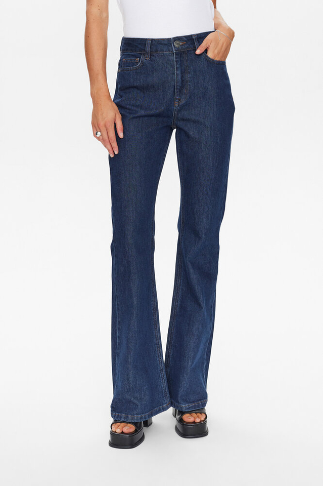 Donkerblauwe high rise bootcut jeans London Numph