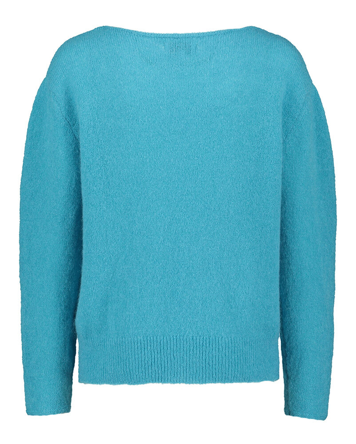 Ocean blauwe wollen trui Bikey Maison Anje