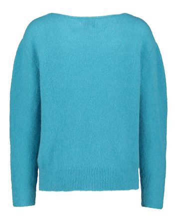 Ocean blauwe wollen trui Bikey Maison Anje