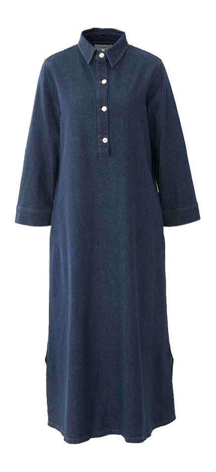 Donkerblauwe maxi jeans jurk Lau Mardi
