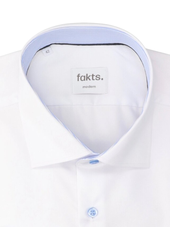 Wit katoenen hemd (regular fit) met lange mouwen Fakts