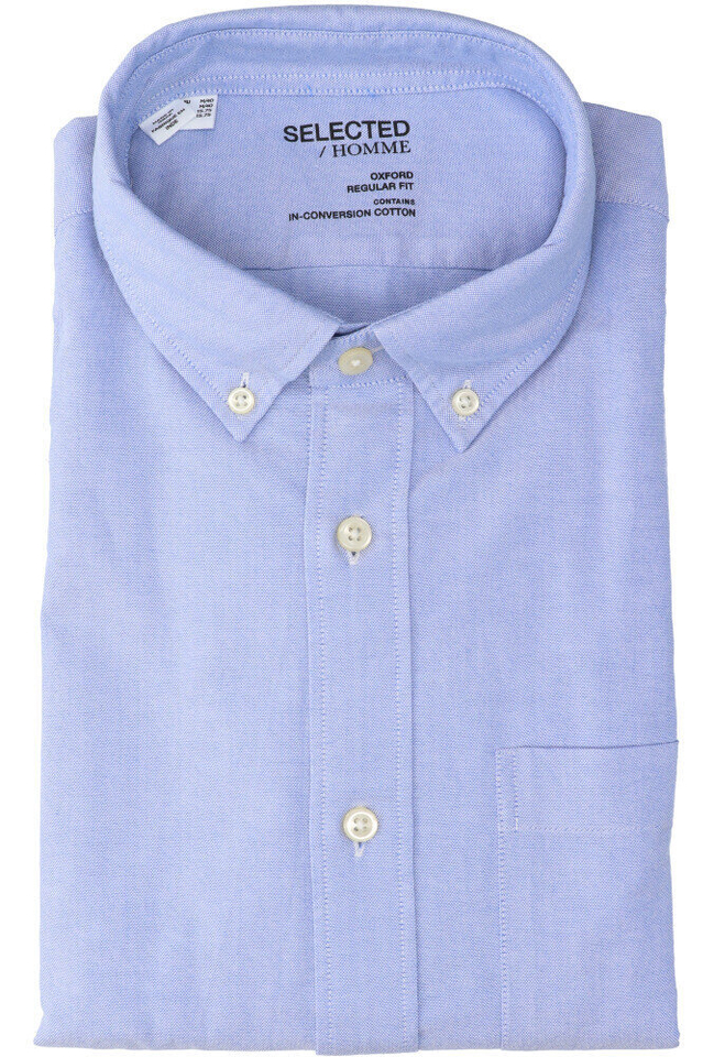 Lichtblauw katoenen hemd ( regular fit) met lange mouwen Selected Homme