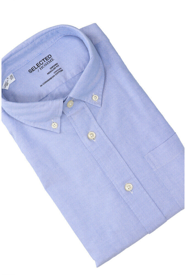 Lichtblauw katoenen hemd ( regular fit) met lange mouwen Selected Homme