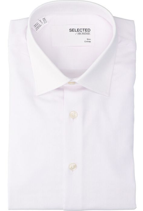 Bright white katoenen hemd ( slim fit) met lange mouwen Selected