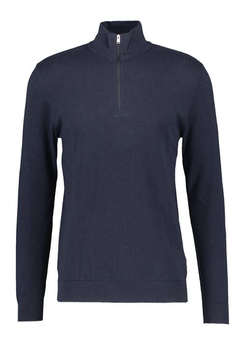 Donkerblauwe pull met rits sluiting Selected Homme