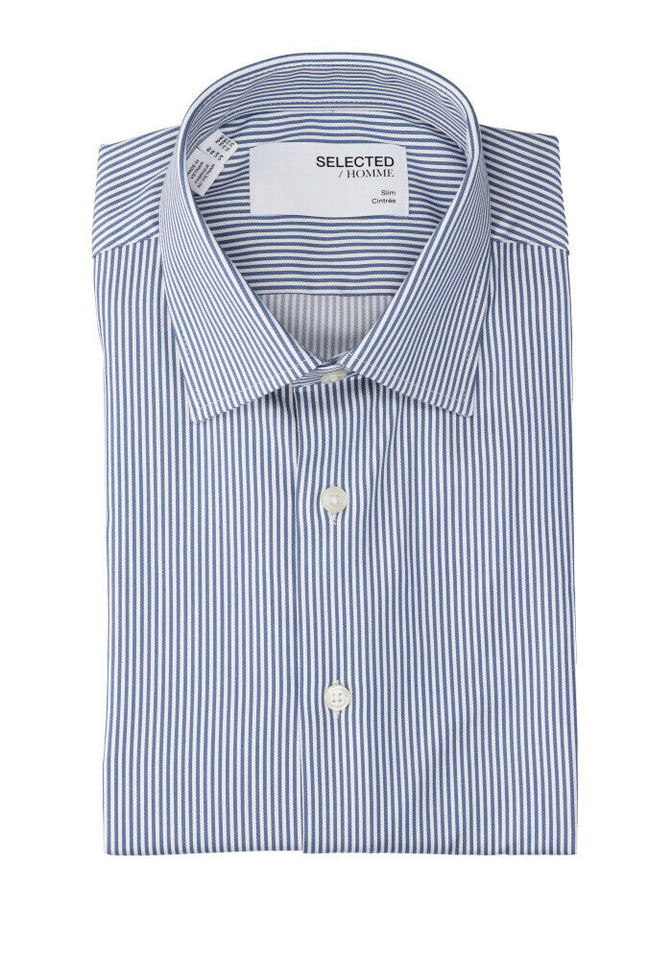 True Navy/Stripes katoenen hemd ( slim fit) met lange mouwen Selected