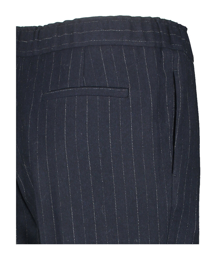Midnight blauwe wollen gestreepte broek Zenggi