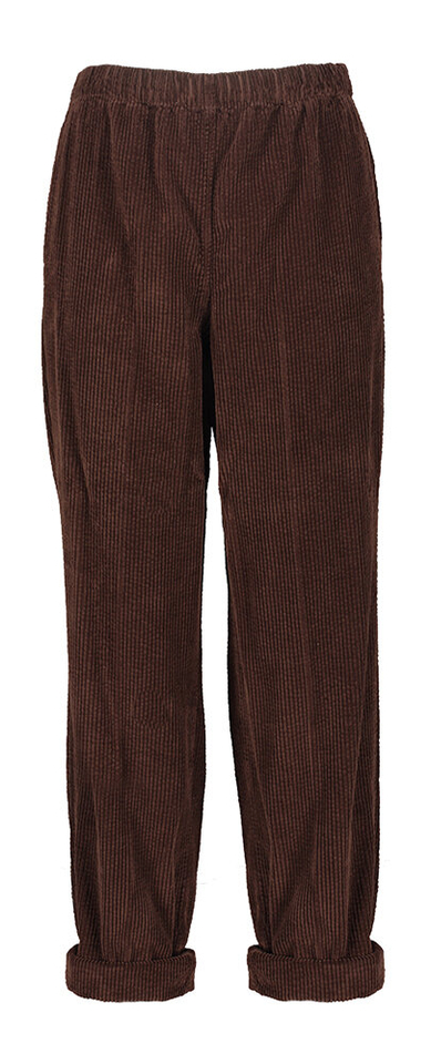 Bruine ribfluwelen wijdvallende broek American Vintage