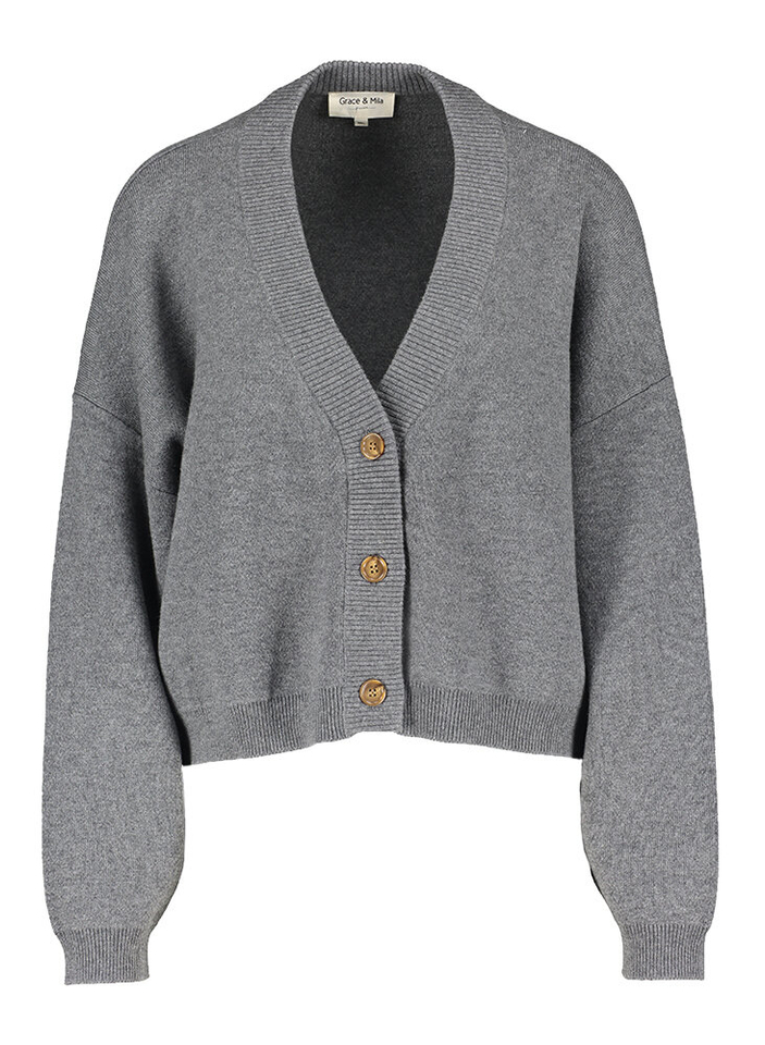 Grijze oversized korte gilet Nacho Grace & Mila