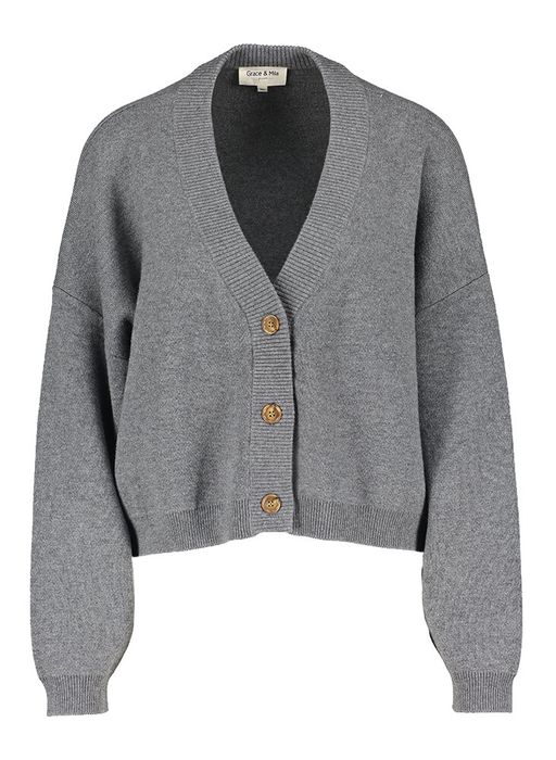 Grijze oversized korte gilet Nacho Grace & Mila