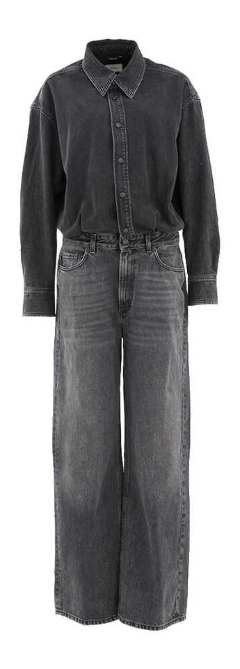 Zwarte loose fit jeans jumpsuit Tessie Haicure