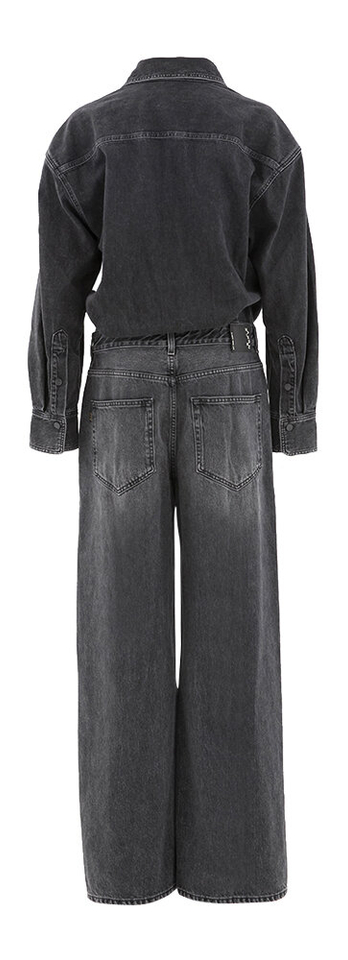 Zwarte loose fit jeans jumpsuit Tessie Haicure