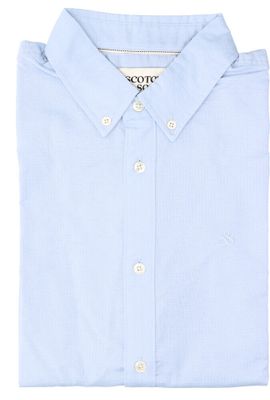Lichtblauw linnen hemd ( regular fit) met lange mouwen Scotch&Soda