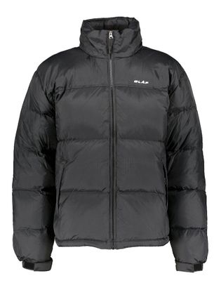 Olaf Zwarte padded jas met uitritsbare kap